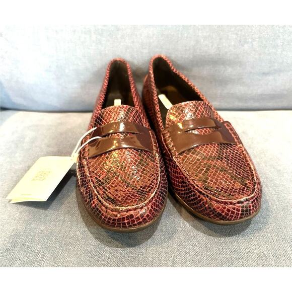 NWT Geox Reddish/Purple Faux-Snakeskin Loafers, Sz 39.5 (9.5) (JJ) - Picture 5 of 10
